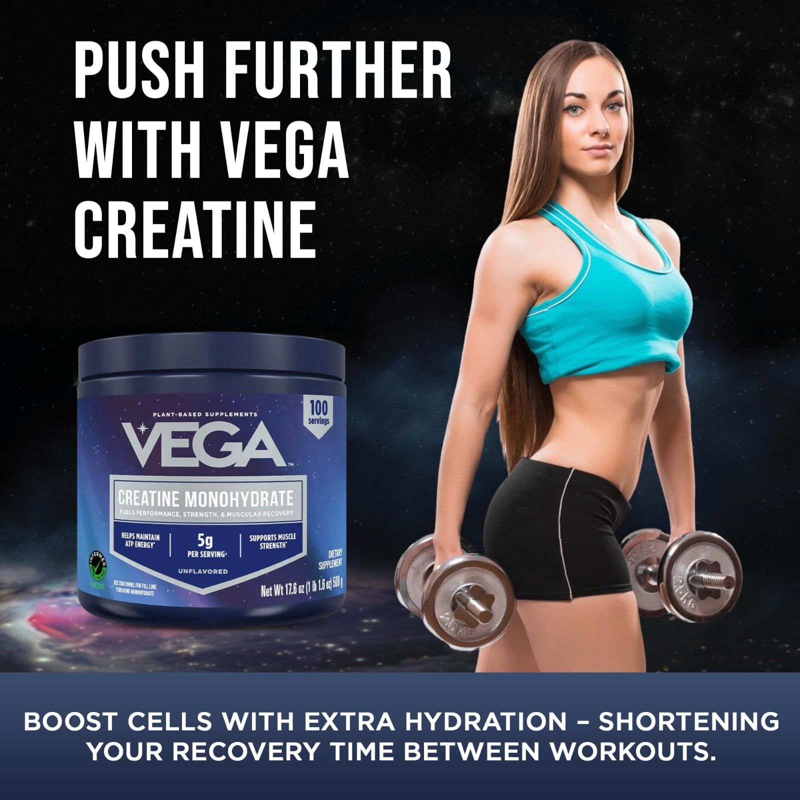 Micronized Creatine Monohydrate Powder, Unflavored – 5g Vegan Creatine for Stren
