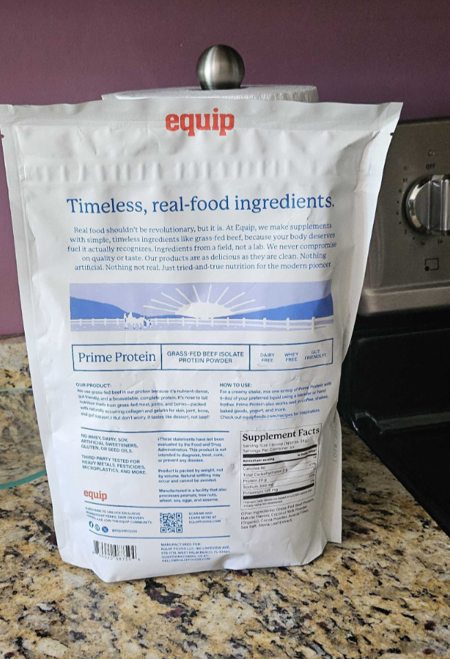 Equip Foods Prime Cookies & Cream Protein Powder – Grass-Fed Beef Protein Isolat