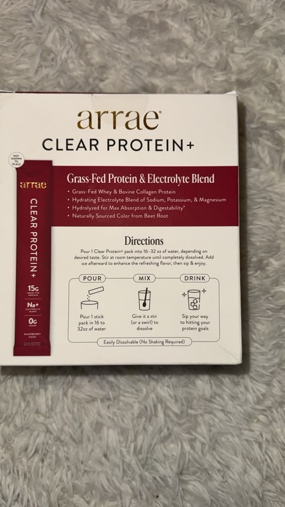 Arrae Clear Protein+ Raspberry Yuzu 30 Stick Packs Grass-Fed Whey Collagen NEW