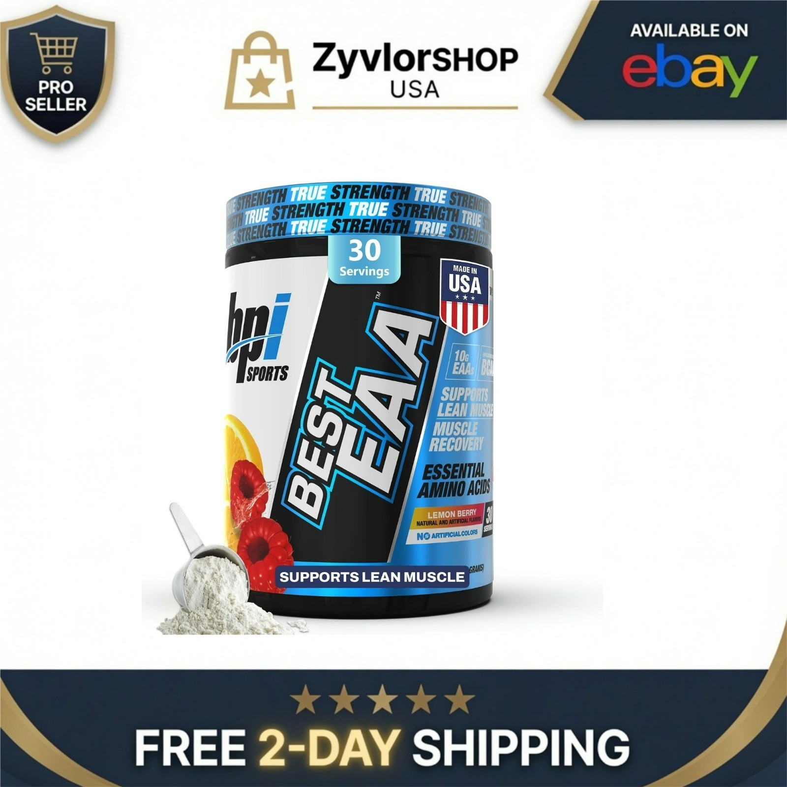 BPI Sports Essential Amino Acids EAA Powder – Lemon Berry Flavor