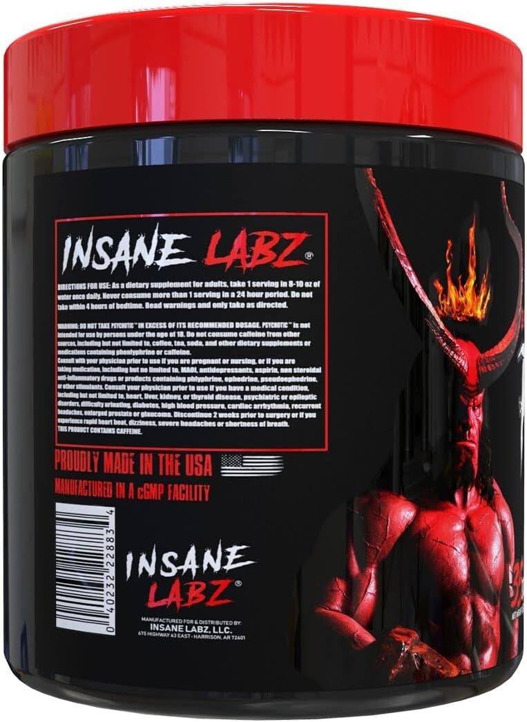 Hellboy Psychotic Pre Workout Fruit Punch 35 Servings Energy Exp 09/10/2027