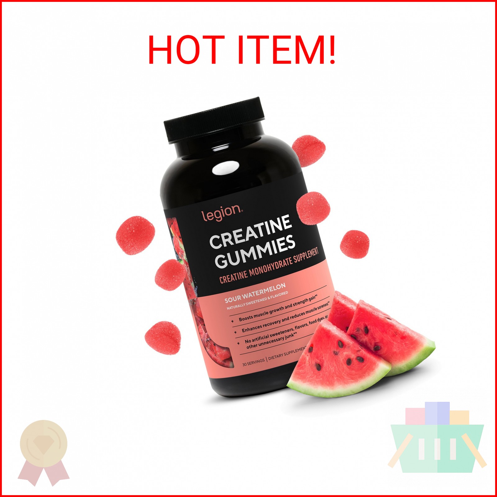 LEGION Creatine Monohydrate Gummies – Clean Chewable Creatine Supplement for Str