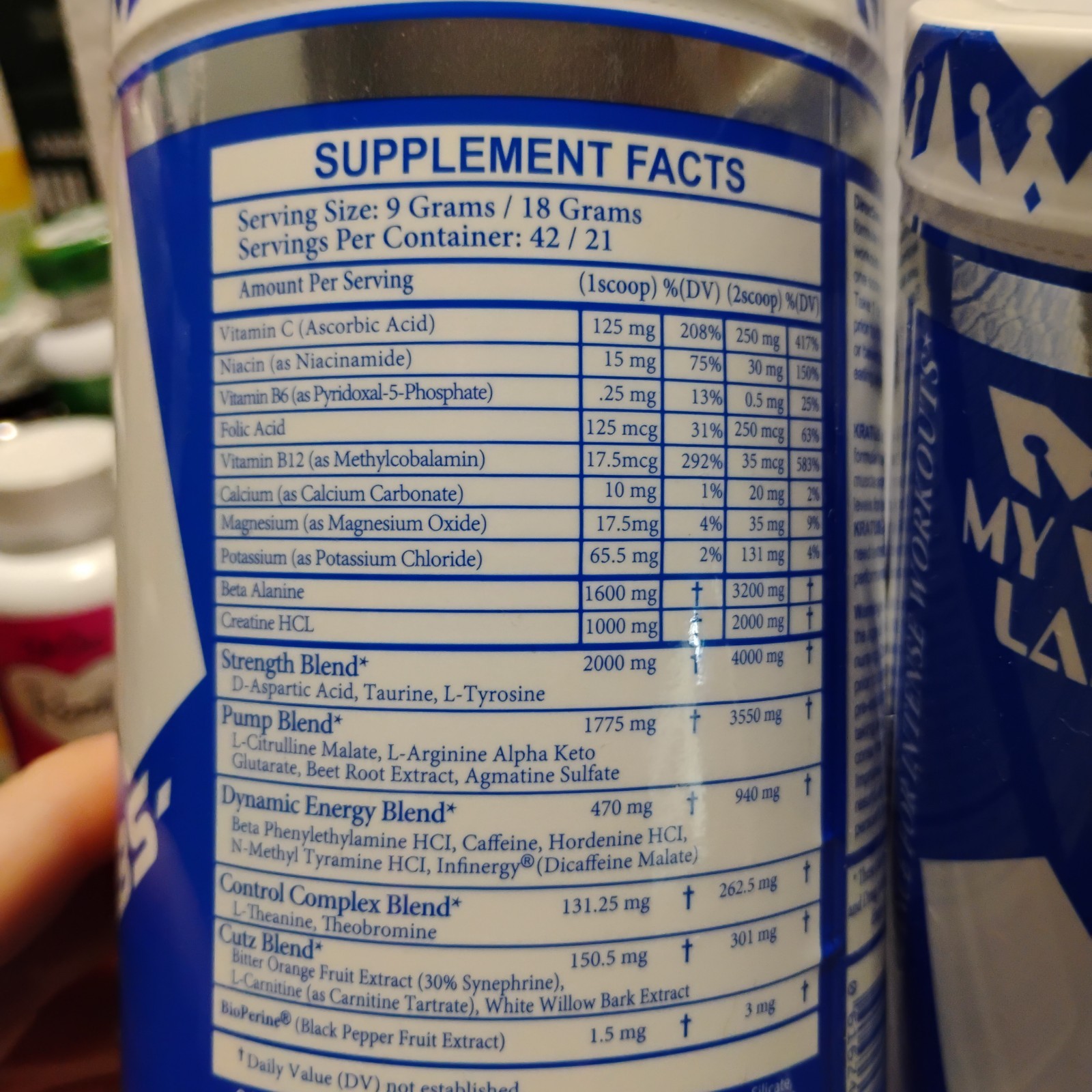 My Way Labs Kratus Pre-workout Powder 2 Jars 13 Oz Each Creatine Bcaa B12 Stack