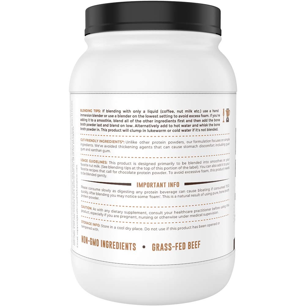 Chocolate Bone Broth Protein Powder 100% Grass Fed Beef Bone Broth with 16g …