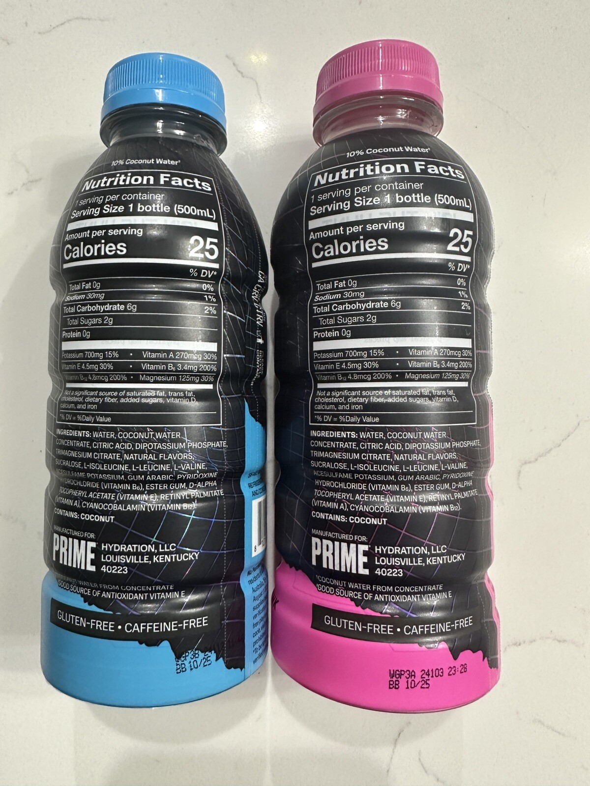 NEW PRIME X Treasure Hunt Hydration Drink 2 Full Holographic Pink & Blue Bottle