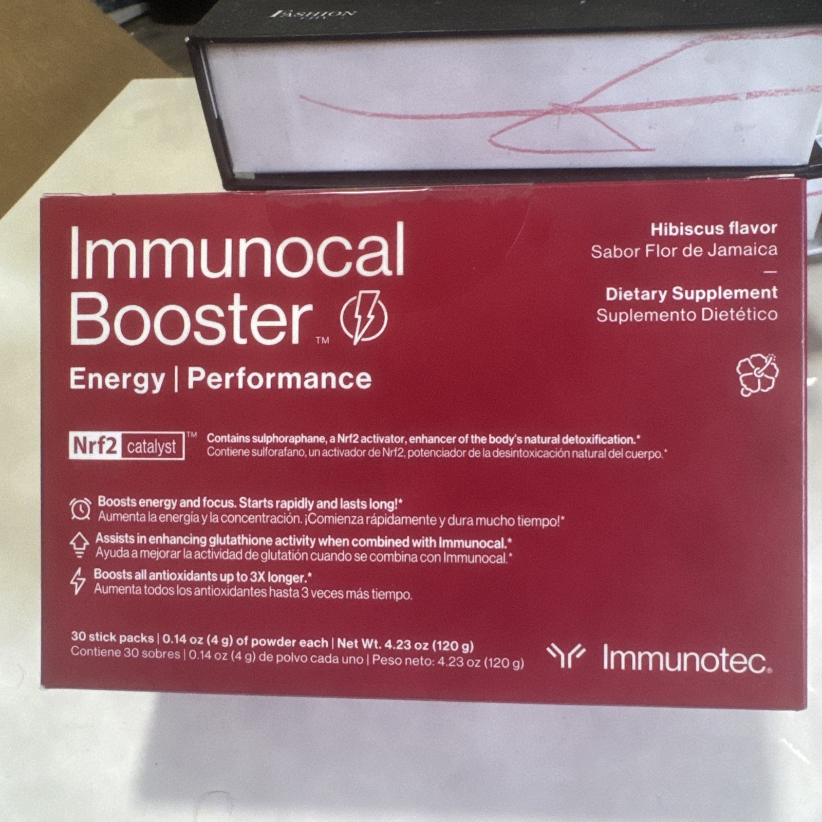 Immunocal Booster Energy 30 Stick Packs HIBISCUS Exp 10/2027 – New/Sealed!