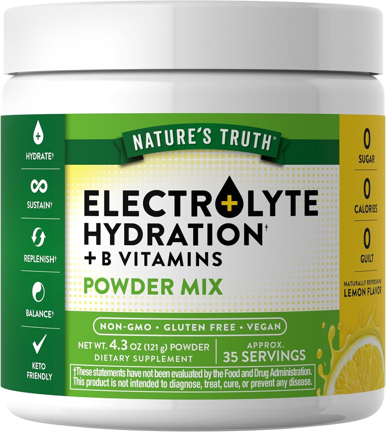 Nature’s Truth Electrolytes Powder | No Sugar | Vegan, Non-GMO-Lemon Flavor…..