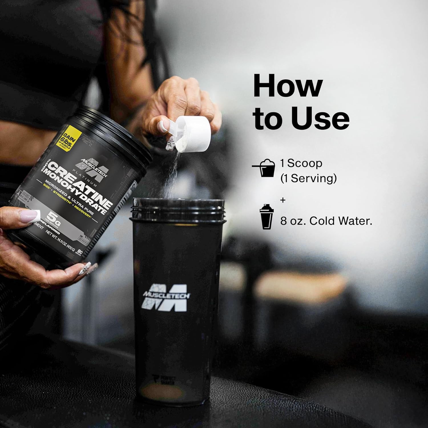 Creatine Monohydrate Powder Muscletech Platinum Pure Micronized Muscle Recovery