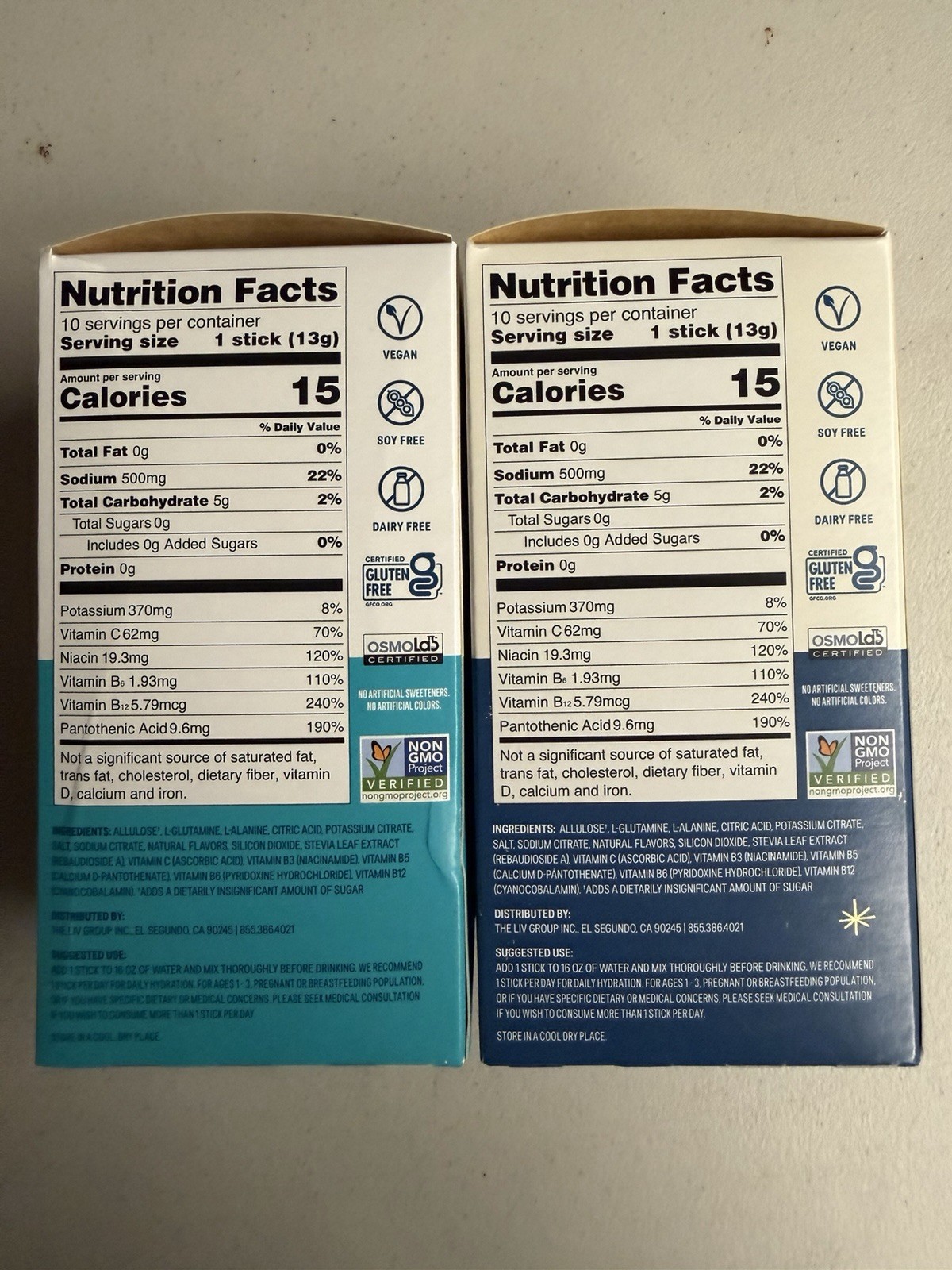 Liquid I.V. Sugar-Free White Peach 2 Pack 10 Sticks Each Holiday