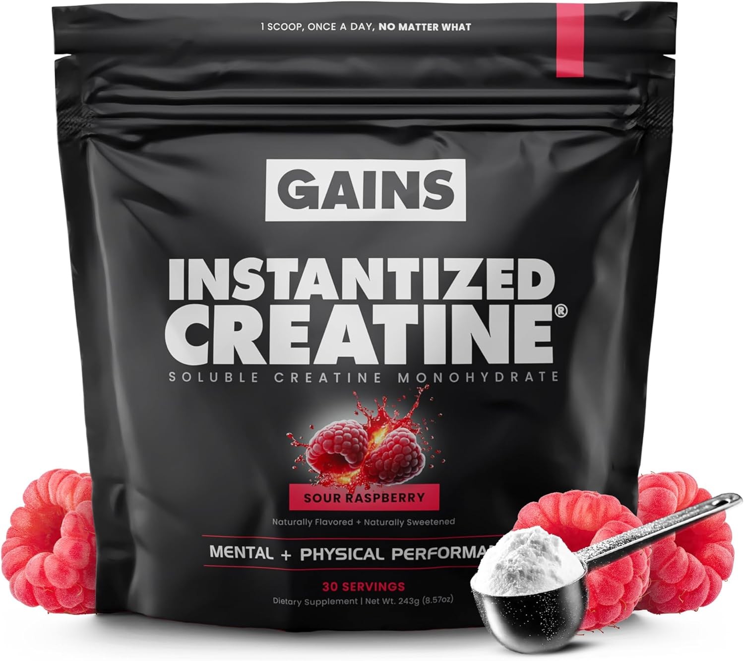 Gains in Bulk Instantized Creatine Monohydrate for Men & Women, Soluble Creatine