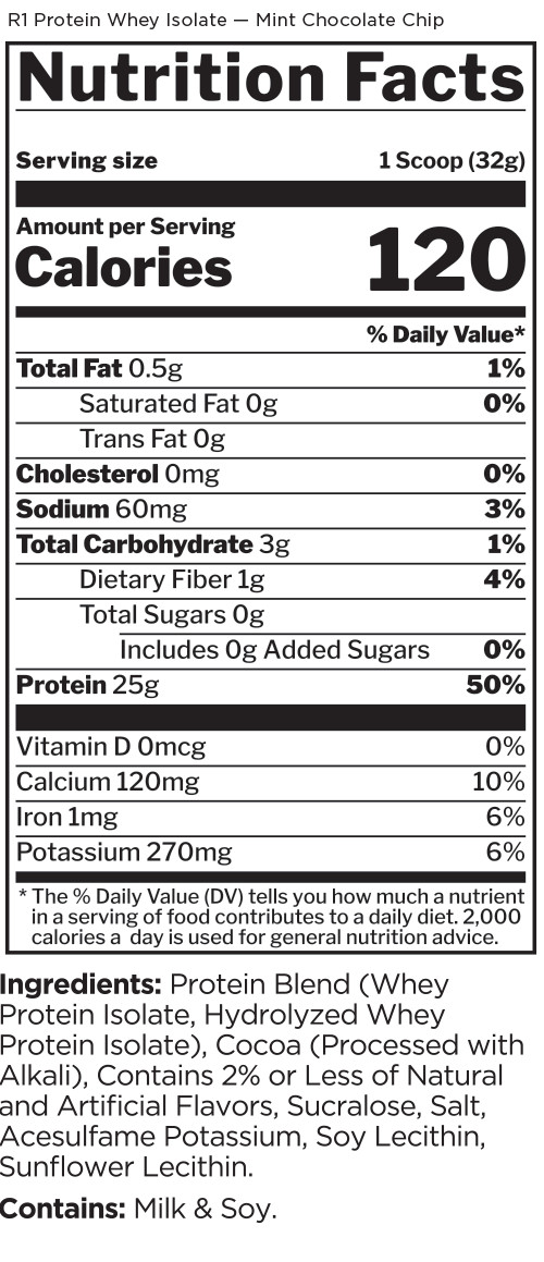 RULE ONE PROTEINS R1 PROTEIN Whey Protein Isolate / Hydrolysate 2LB