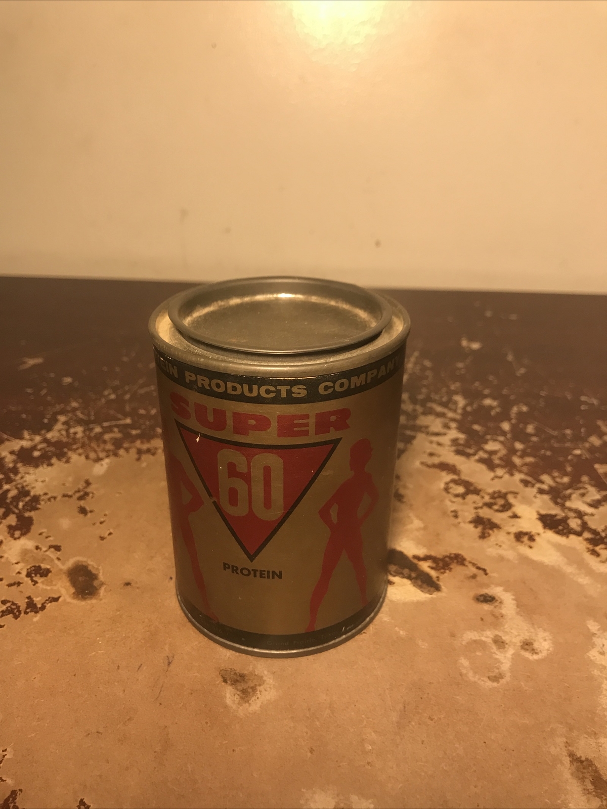 Vintage Protein Powder Container 11 Oz Super 60 Protein