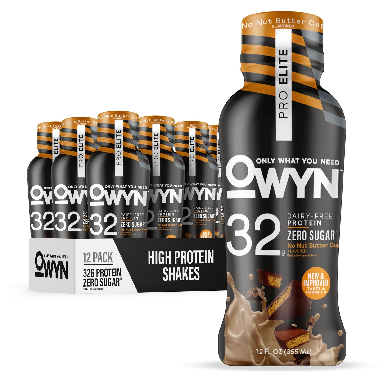OWYN Only What You Need Pro Elite No Nut Buttercup 12 Fl Oz (Pack of 12)