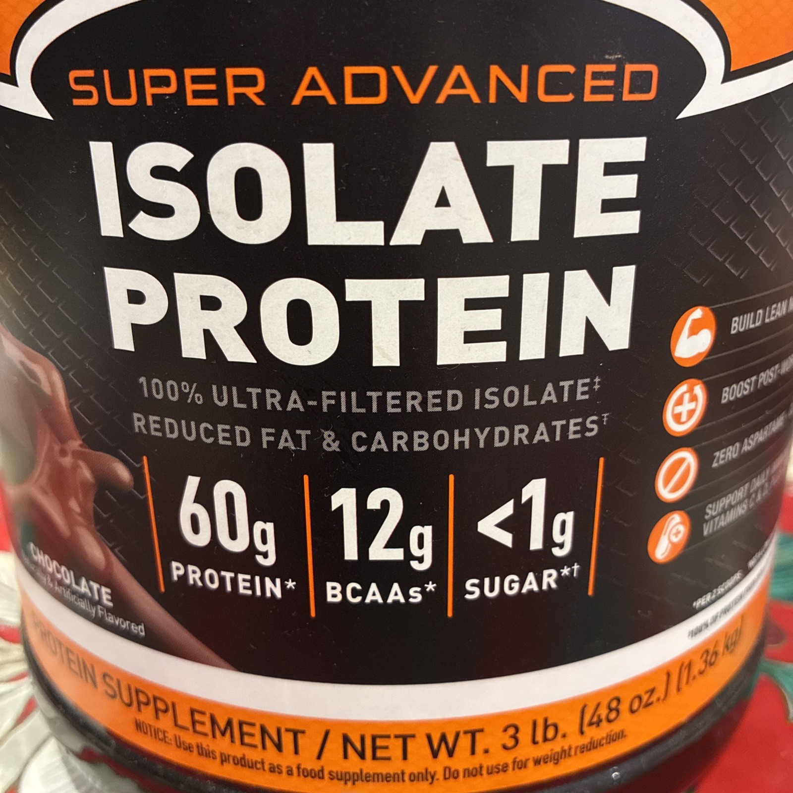 Body Fortress 100% Isolate Whey Chocolate Protein Powder 3 lbs 3/2026