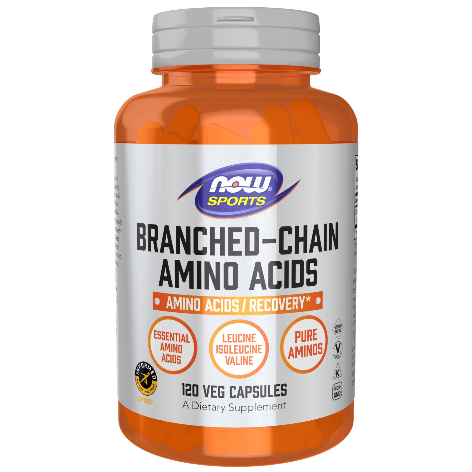 Now Sports Bcaa Supplement 120 Count Amino Acids For Muscle Recovery