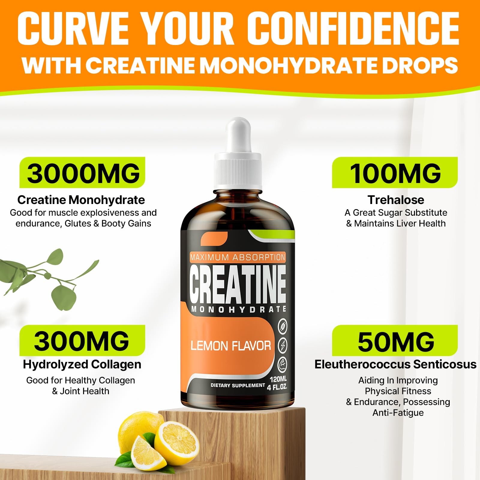 Creatine Monohydrate Liquid Creatine for Muscle Mass Strength Glute Booty & E…