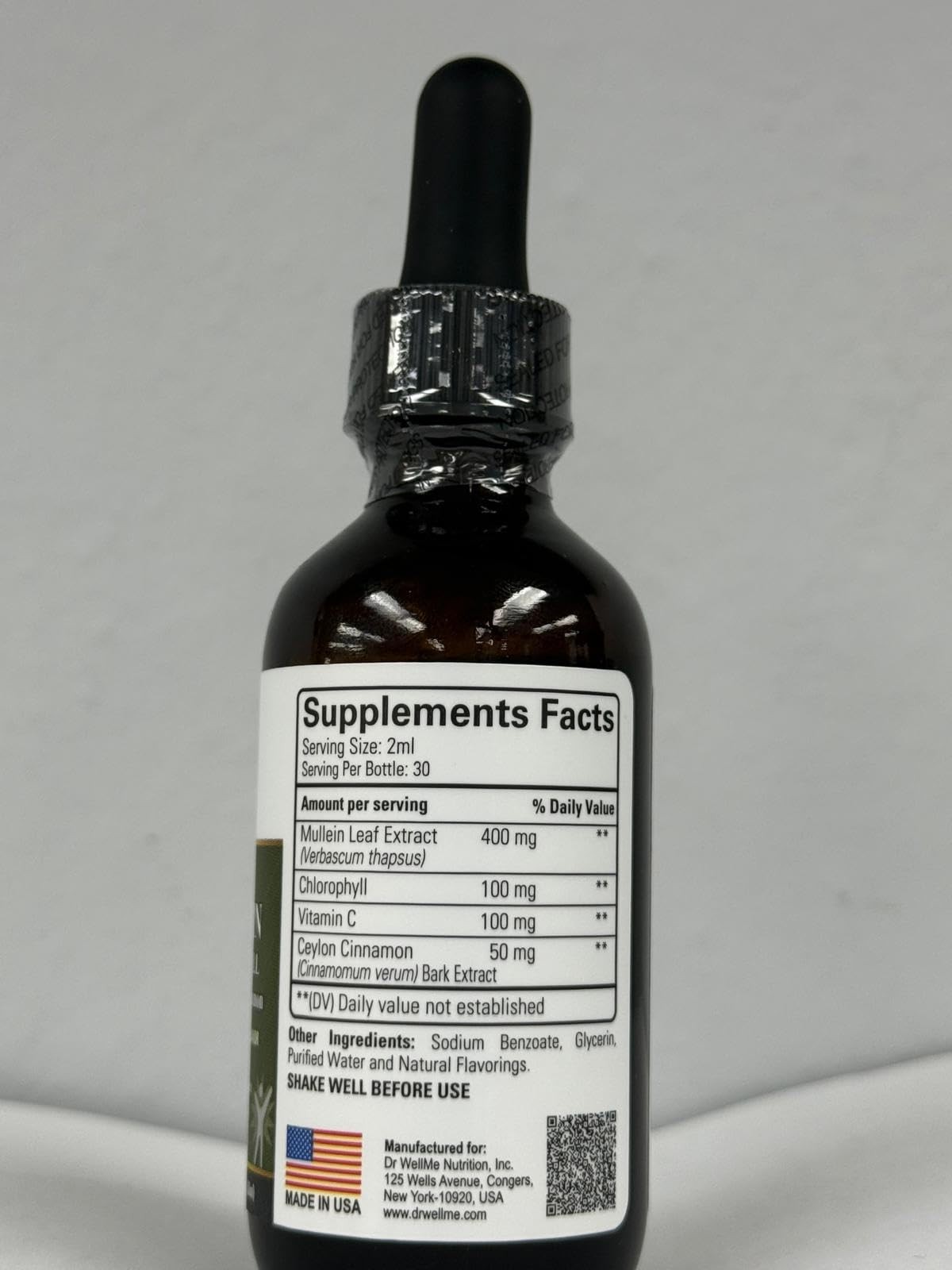 Dr.WellMe Mullein Chlorophyll 2 fl oz Liquid Drops – 2 Fl Oz (Pack of 1)