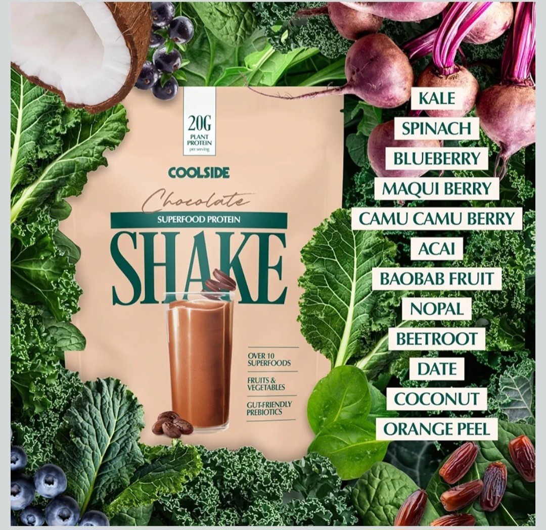 Coolside Superfood Vegan Protein Powder Chocolate 20g Plant Based 15 Servings
