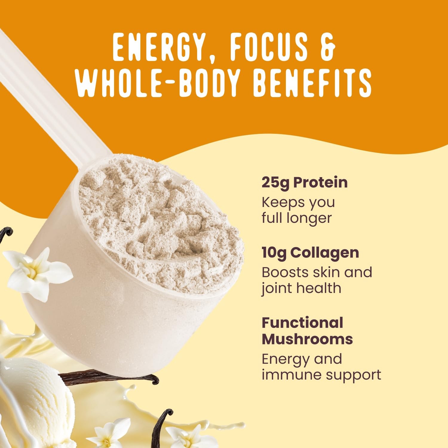 Vanilla All in One Protein Shake Powder – On the Go Meal Alternative + Collagen