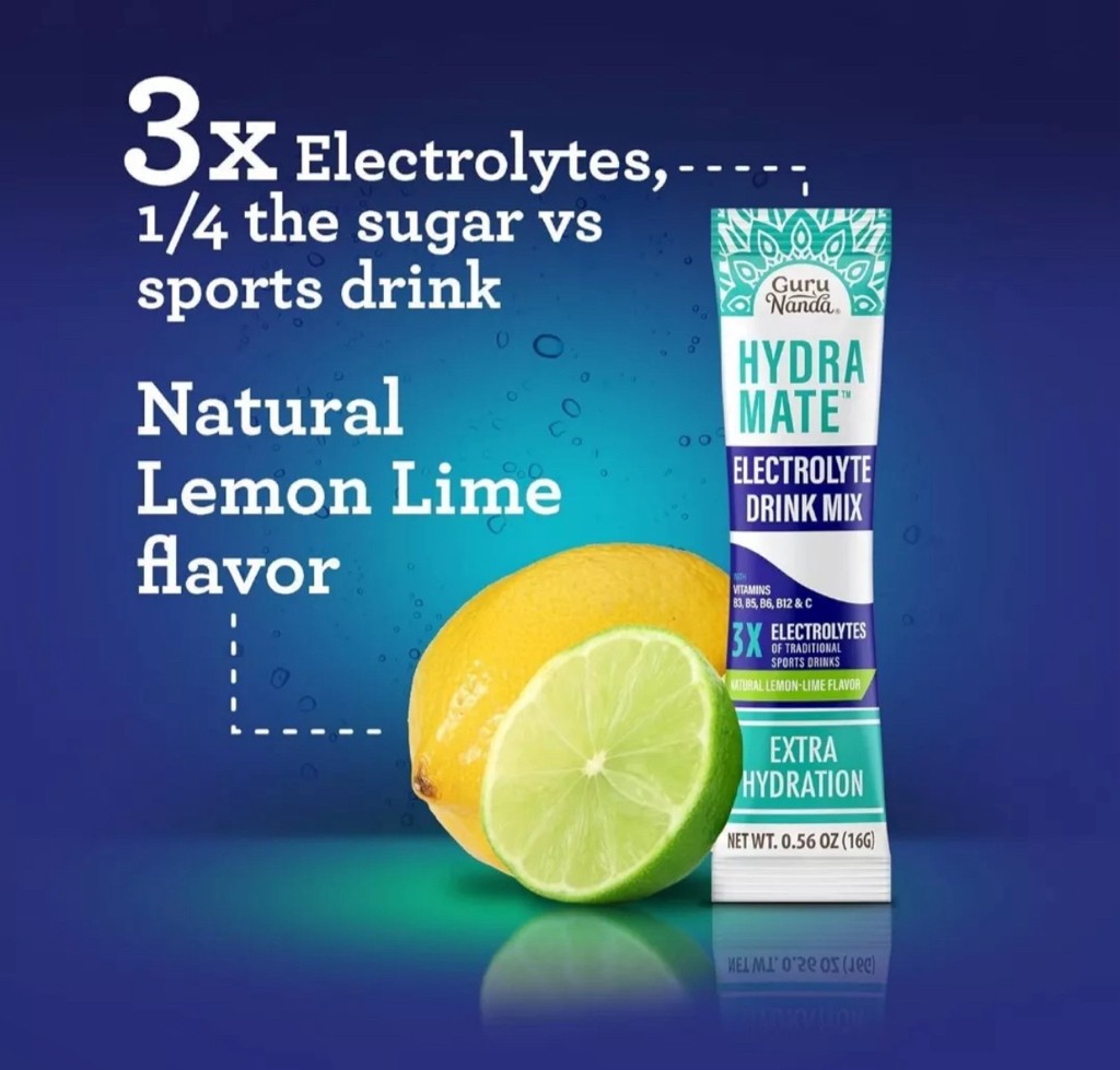 GURU NANDA Hydramate Electrolyte Drink Mix Lemon Lime 3 Boxes NIB
