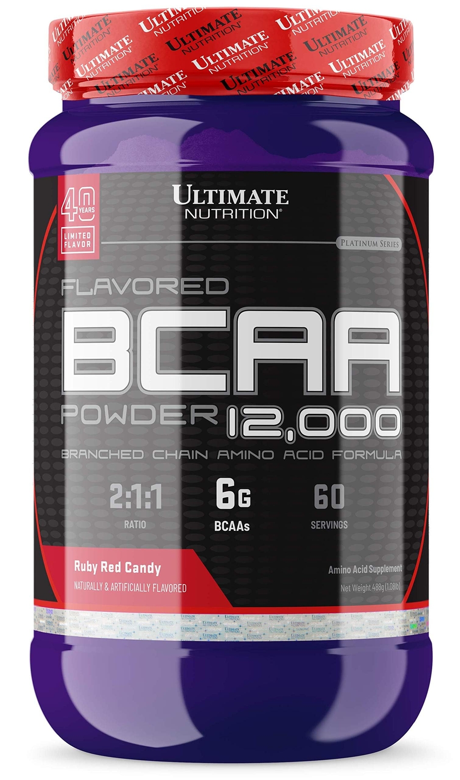 Ultimate Nutrition Flavored BCAA Powder – Ruby Red Candy, 60 Servings