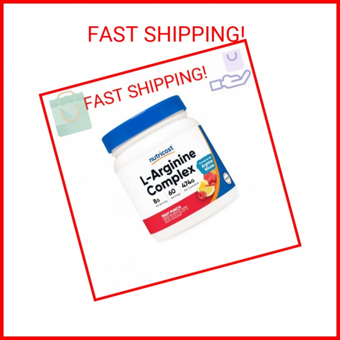 Nutricost L-Arginine Complex (Fruit Punch, 60 Servings) – Gluten Free, Non-GMO