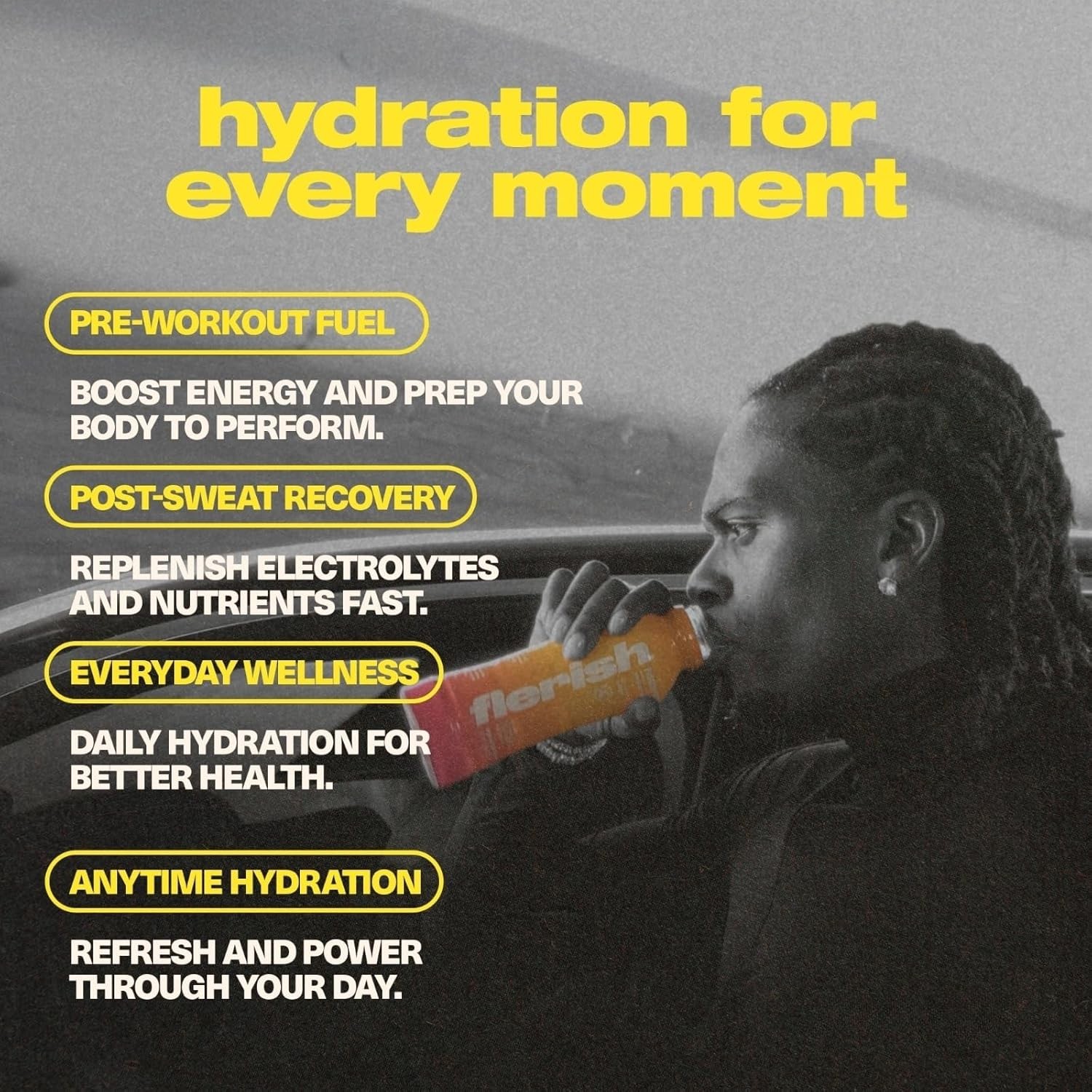 FLERISH Enhanced Hydration Drink | Watermelon-Based Functional 12 Pack
