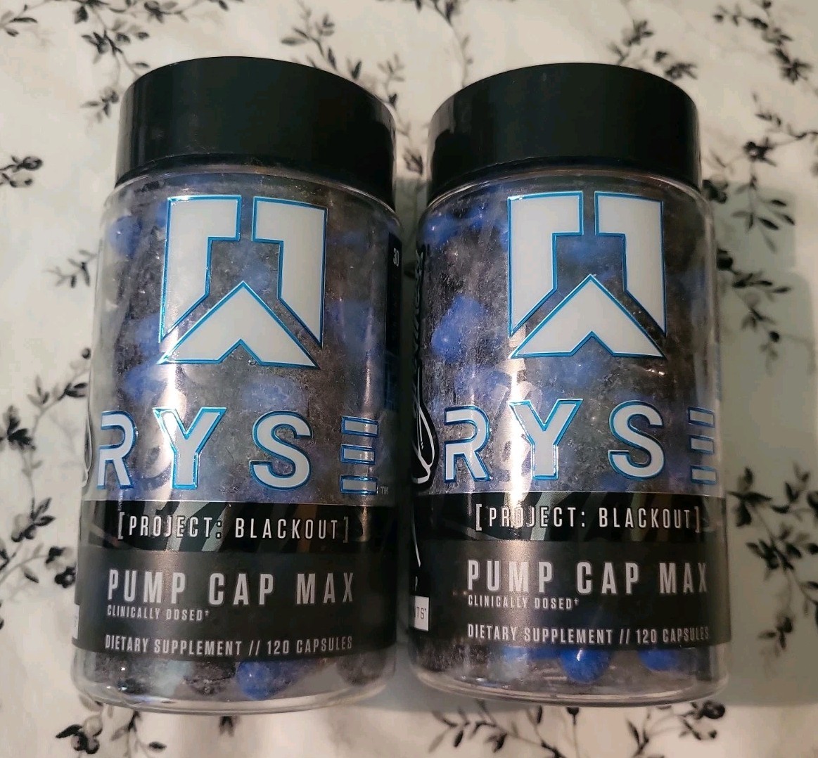 2 Ryse Pump Cap Max Pre-Workout Supplement (120 Caps Each) -EXP: 11/26+