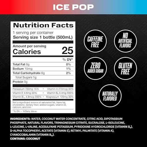 PRIME Hydration ICE POP | Sports Drinks | Electrolyte Assorted Flavor Names