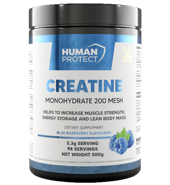 Human Protect Creatine Monohydrate 500g Blue Raspberry