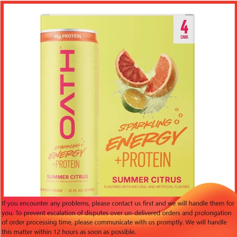 Oath Nutrition Sparkling Summer Citrus Energy – 10g Protein – 12 fl oz Can/4 pk
