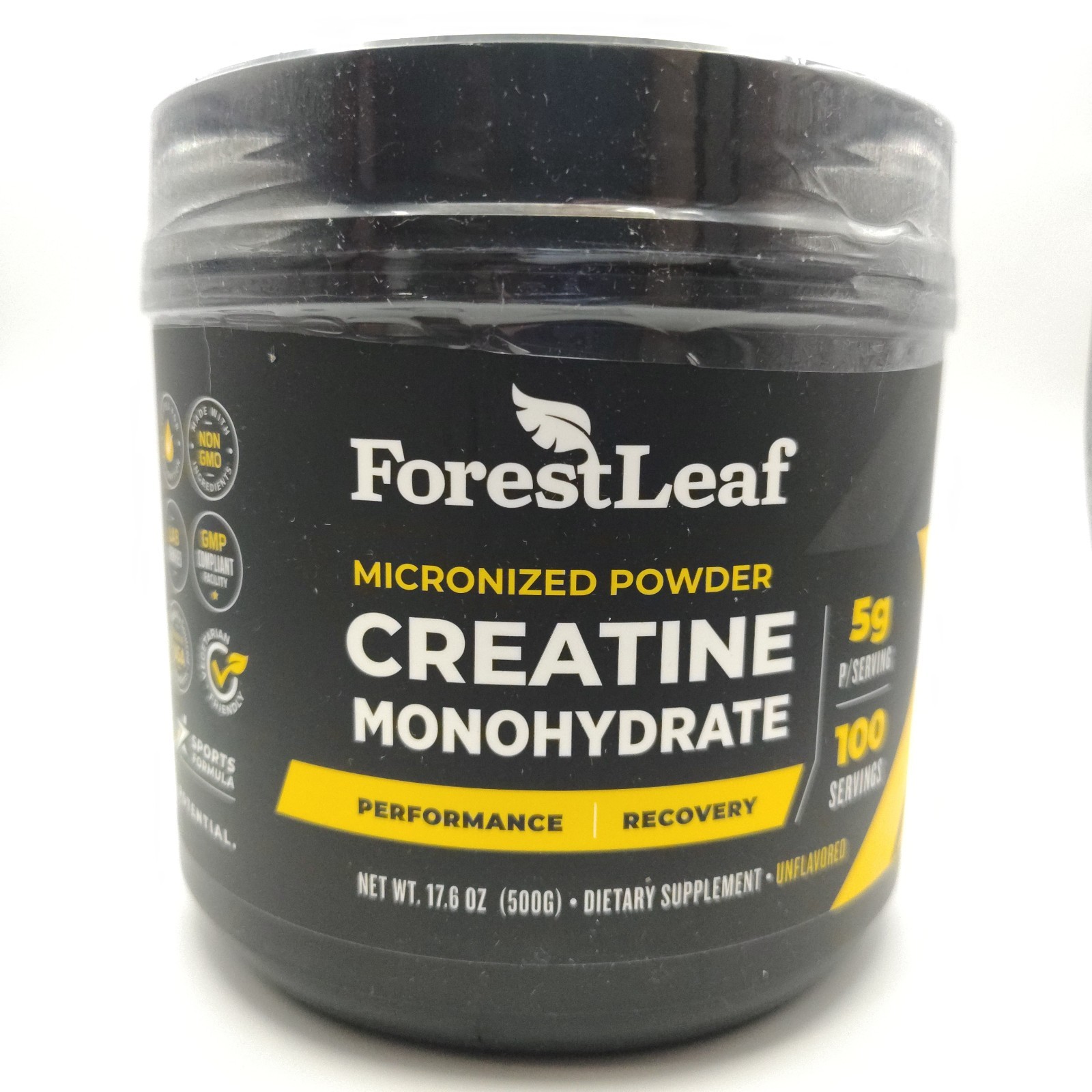 ForestLeaf Creatine Monohydrate Powder 500g Micronized 100 Servings Unflavored