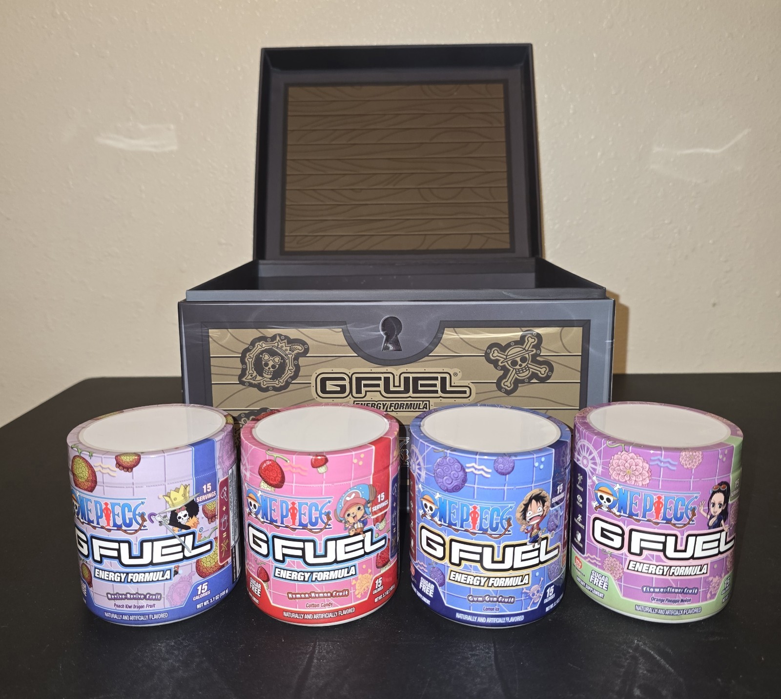G Fuel One Piece Treasure Chest Collectors Box Devil Fruit Flavors