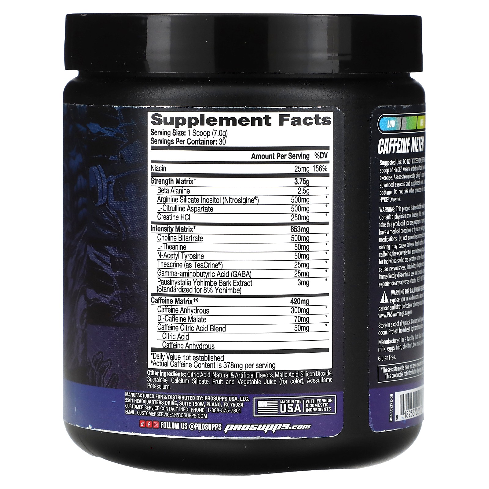 Hyde Xtreme, Hard-Hitting Energy Pre Workout, Blue Razz, 7.4 oz (210 g)