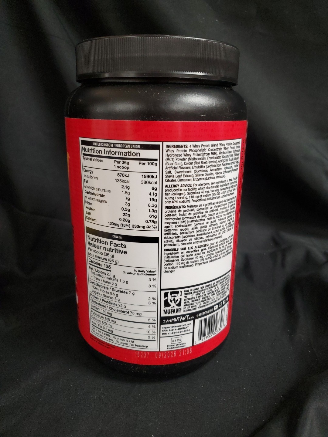 MUTANT WHEY New Formula 100% Gourmet Whey Protein Strawberry Cream Exp.09/2026