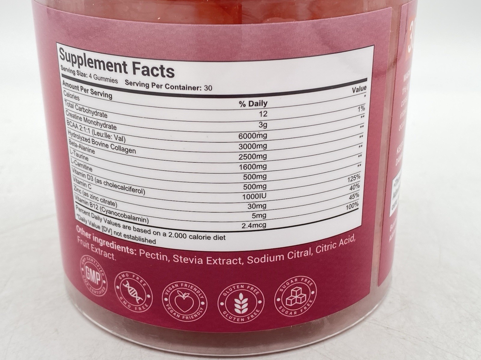 Cnthdi Creatine Monohydrate Gummies Peach, Gluten-Free, Soy-Free- 6000mg 120 Ct