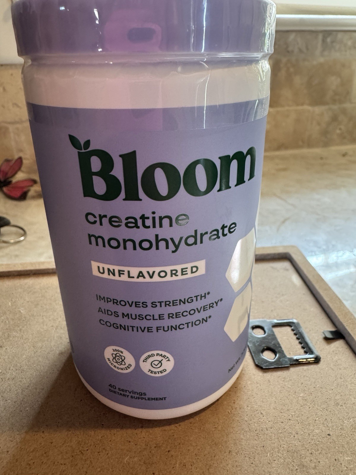 Bloom Creatine Monohydrate Unflavored Powder, 40 Servings – New