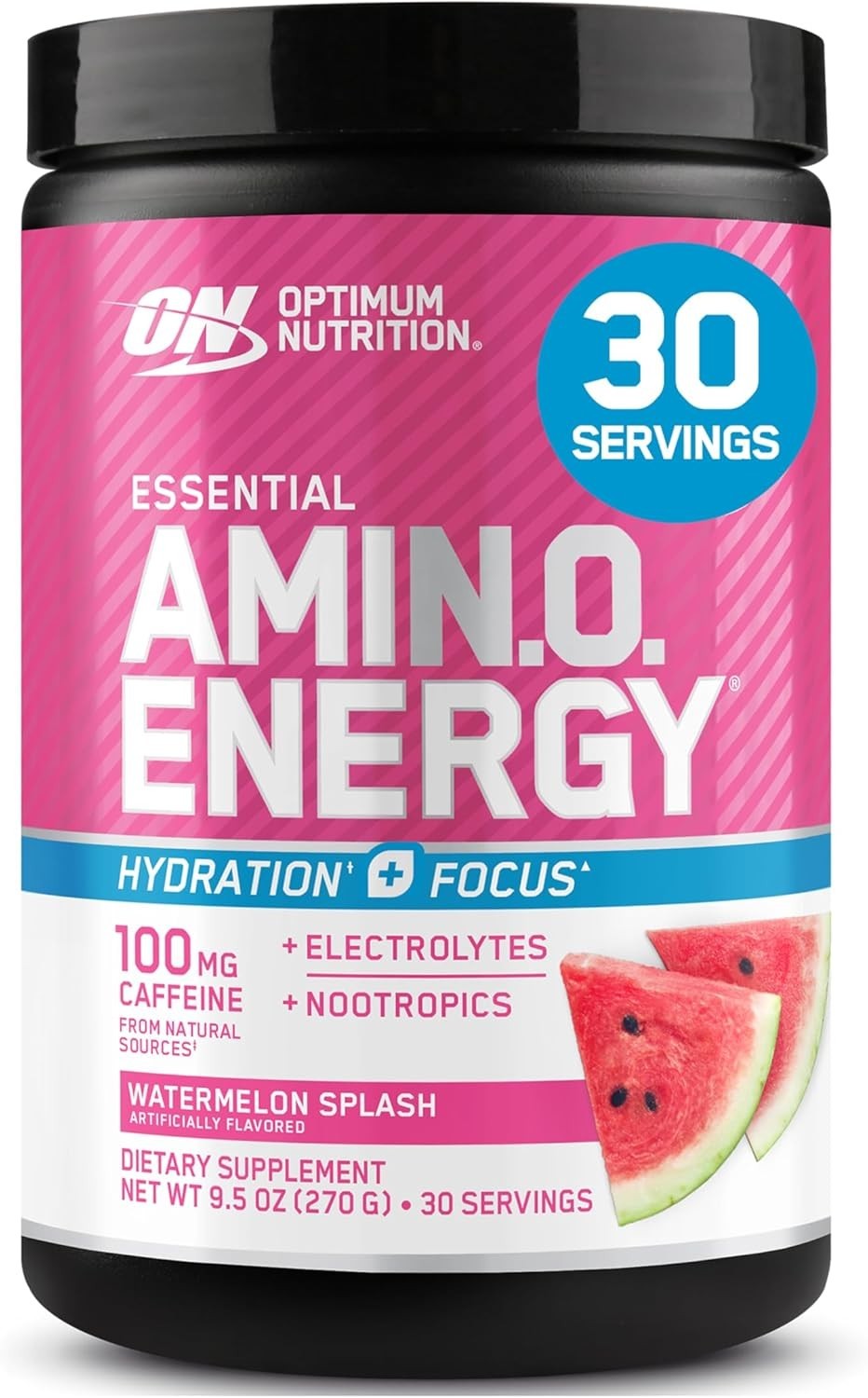 Hydrating Amino Energy Drink Mix – Watermelon, 30 Servings of Focus & Recovery