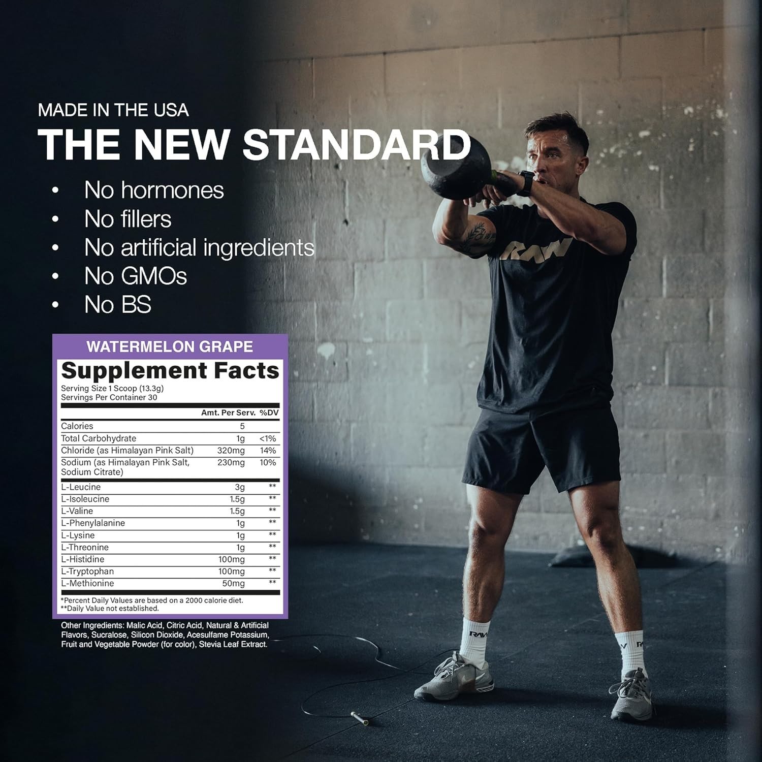 RAW EAA Plus Amino Acid Hydration Electrolytes Powder 30 Servings 3 Flavors New