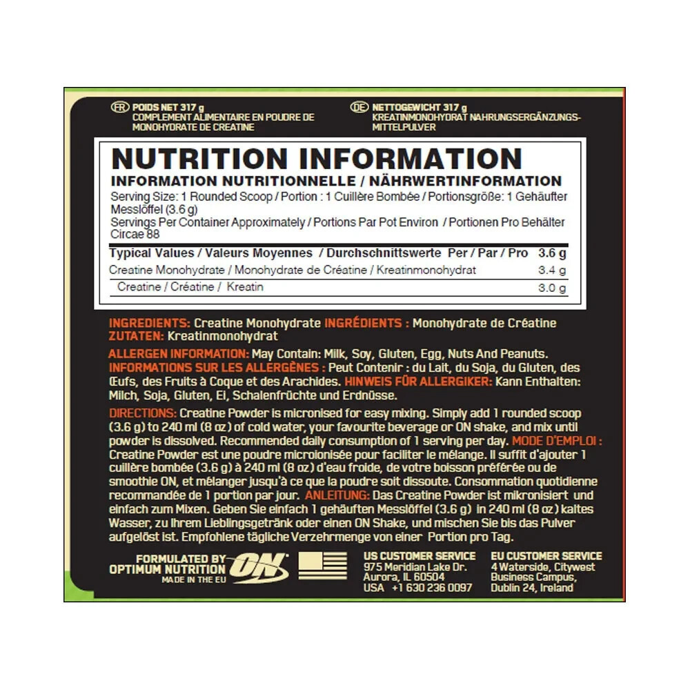 Optimum Nutrition Creatine Micronized Powder 634g-1.40lb