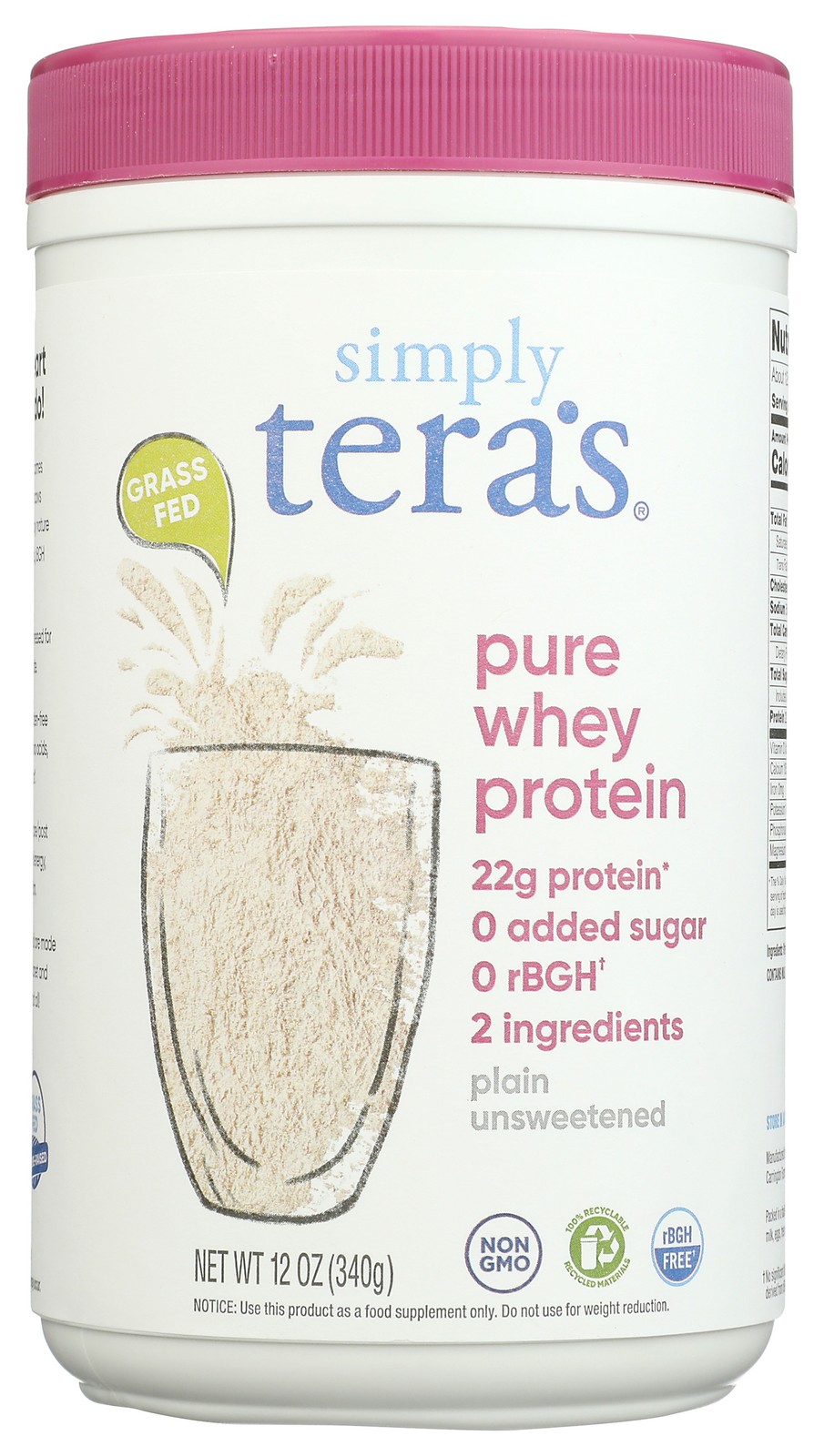 Simply Tera’S Pure Whey Protein Powder 12 Oz 2 Pack