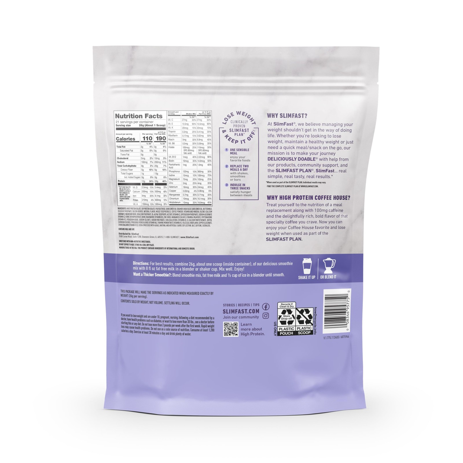 SlimFast High Protein Meal Replacement Powder, 19.25 Ounce (Pack of 1)
