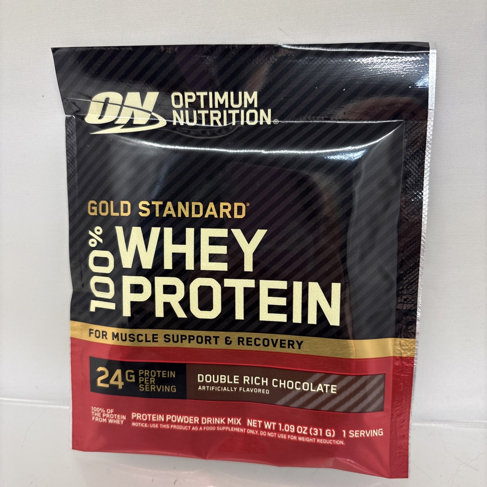 8X Optimum Nutrition Gold Standard 100% Whey Protein Powder 1 SERV DBL CHOC B95