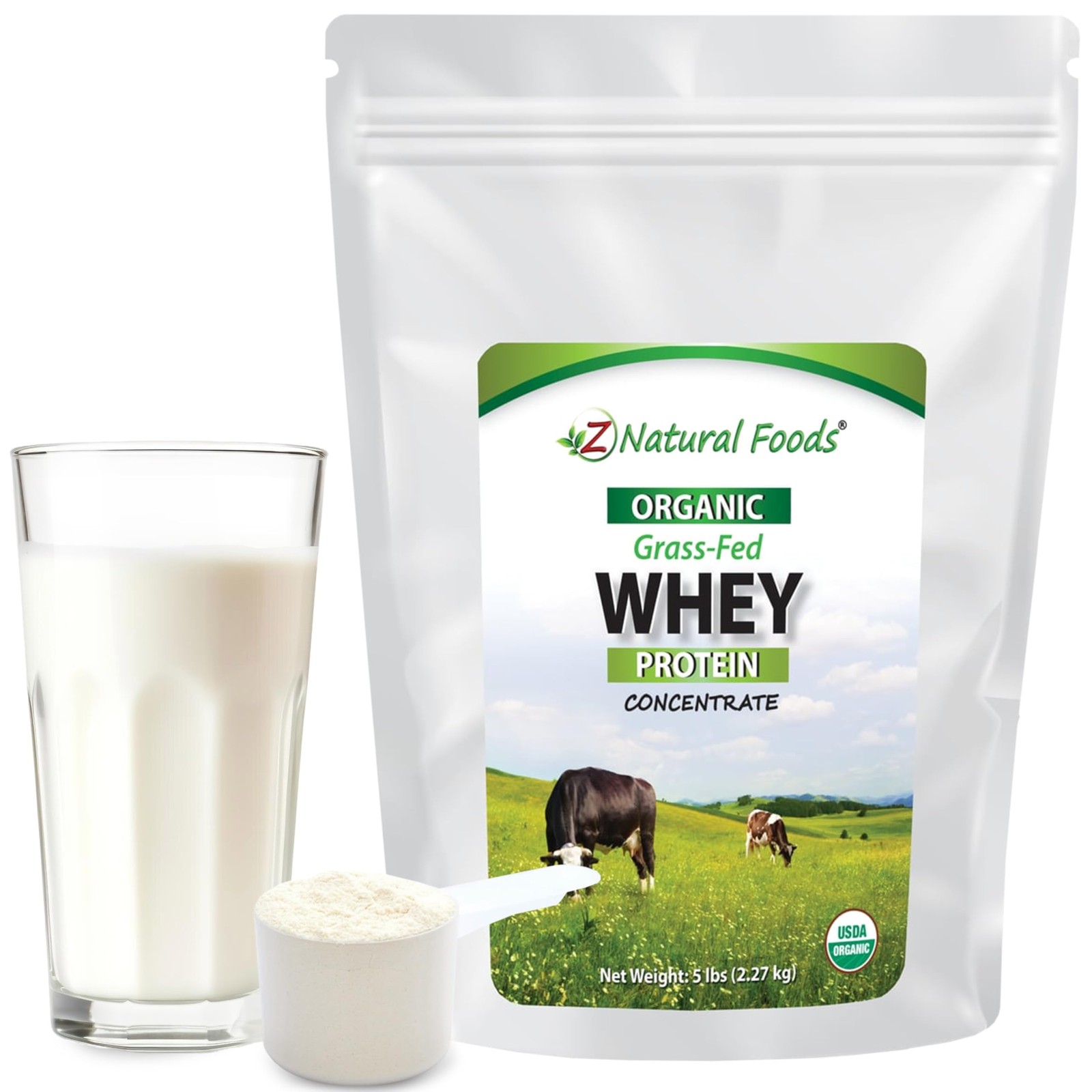 Z Natural Foods Organic Whey Protein Concentrate NutrientDense Grass Fed Whe…