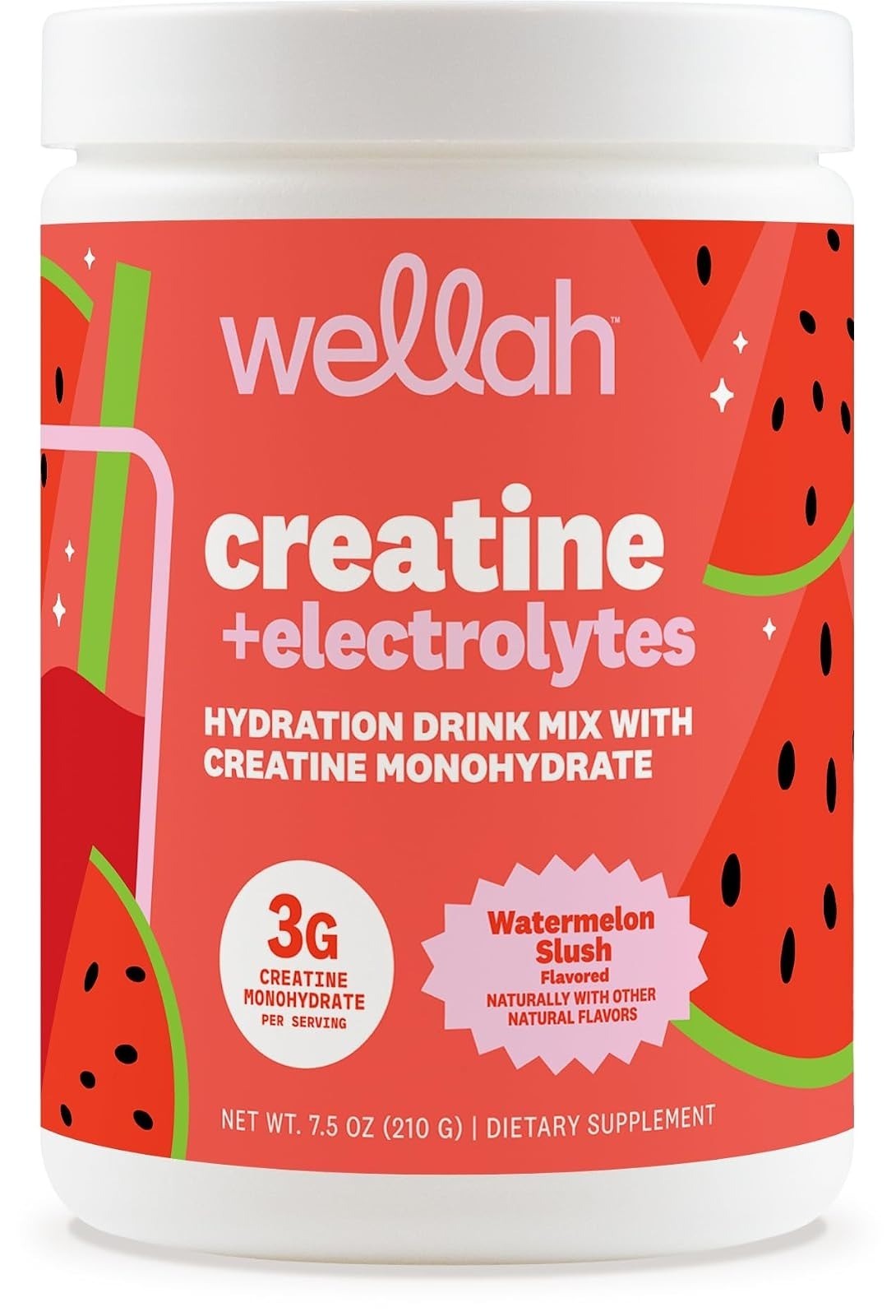 Wellah Creatine + Electrolytes Powder Strawberry Lemonade 30 Servings