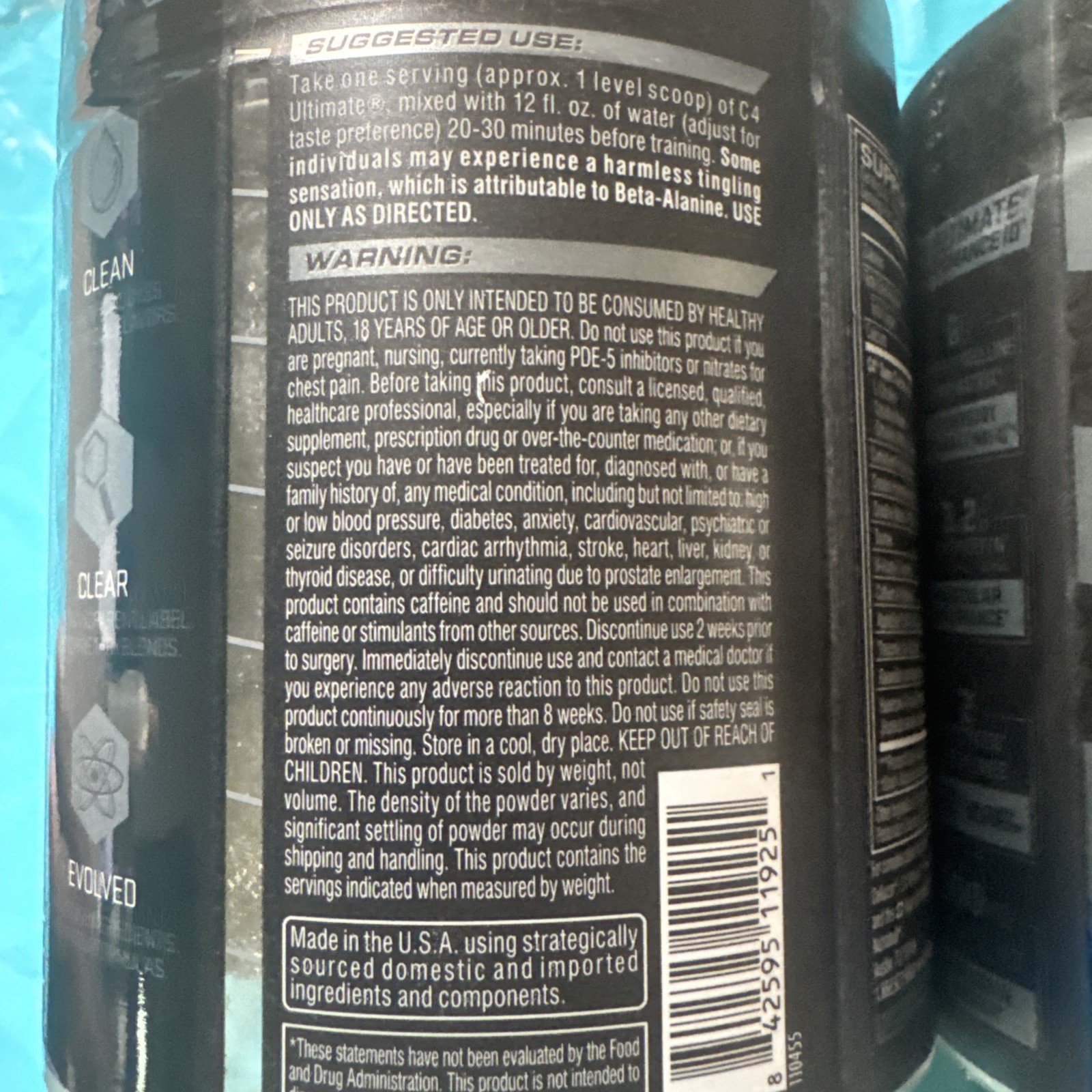 2 CELLUCOR C4 Ultimate ICY BLUE RAZZ Pre-Workout 12 Servings Each Exp: 11/26