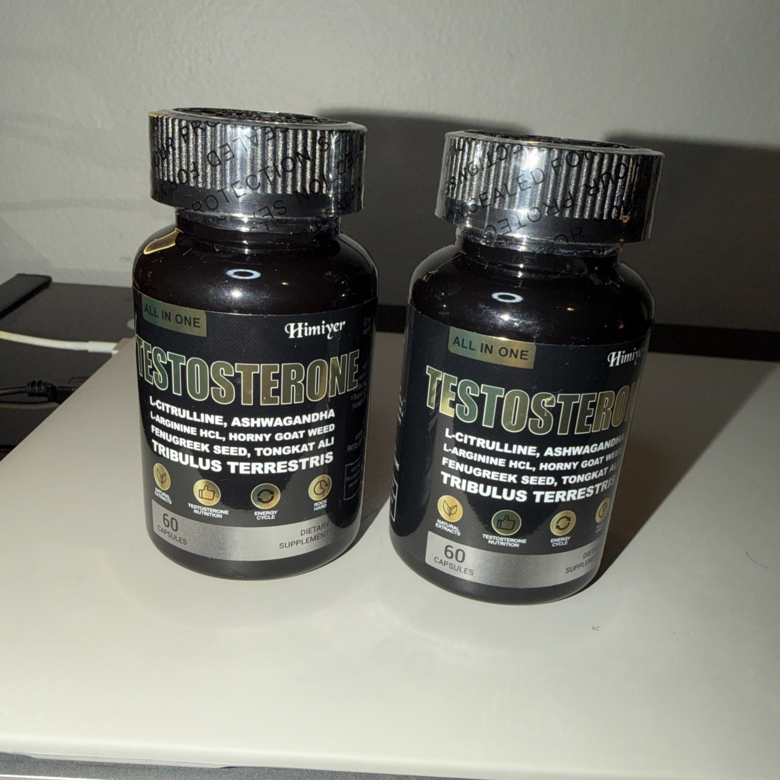 SET OF 2 Testosterone Booster Supplement for Men | Maca Ashwagandha Ginseng L-