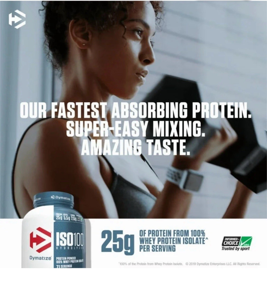 Dymatize ISO100 Hydrolyzed Whey Isolate Powder Vanilla 21.2 oz