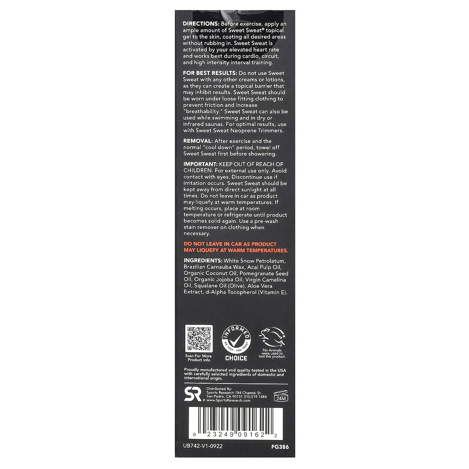 Sweet Sweat, Workout Enhancer, Unscented, 6.4 oz (182 g)