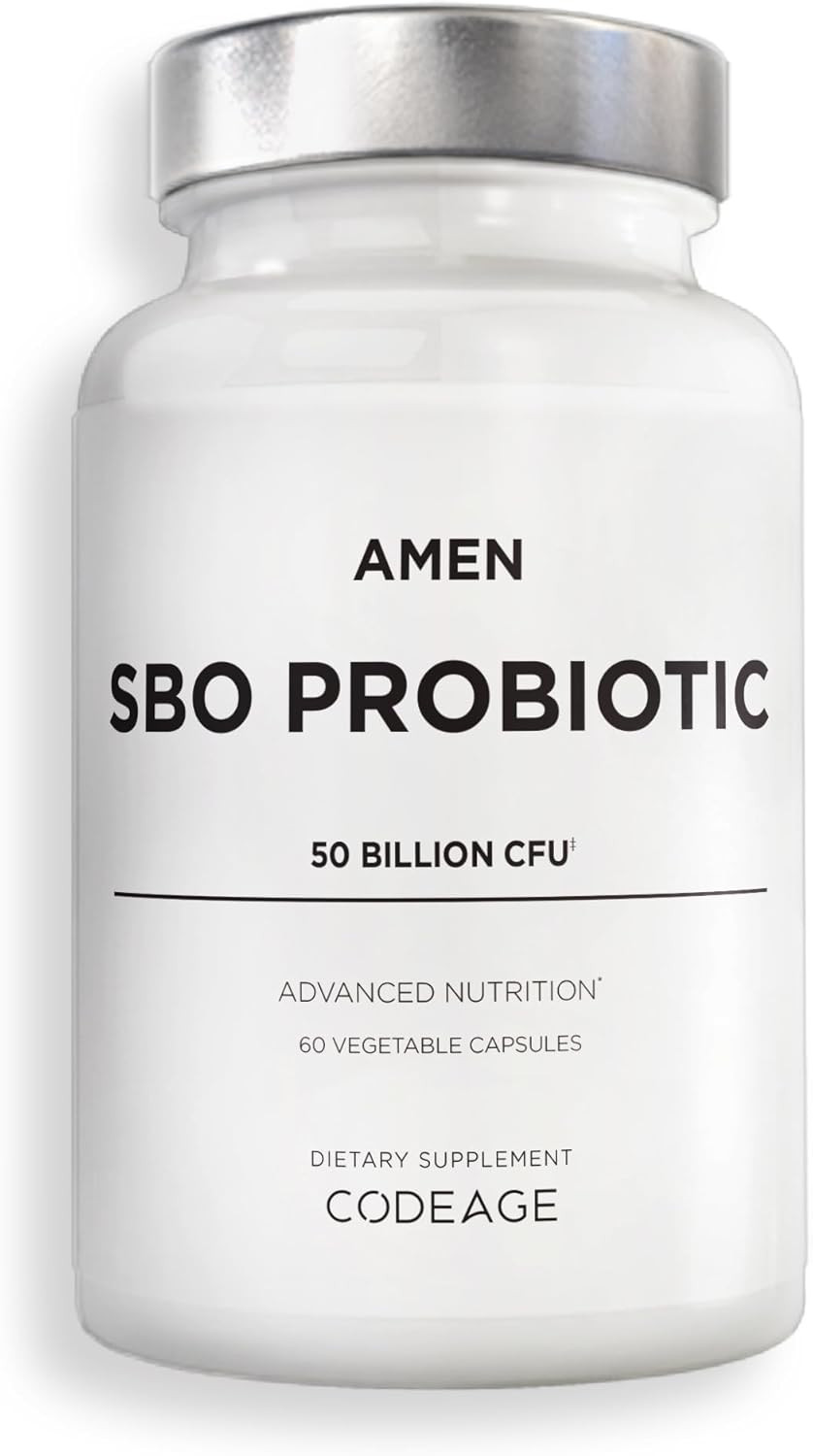 Amen SBO Probiotic 60 Ct 50 Billion CFU w/ Prebiotics Shelf Stable Vegan Non-GMO
